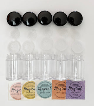 Shaker 5-pack + Stickers